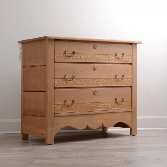 Antique Carved Wood Nursery Dresser